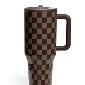 HydroJug Autumn Checkered Brown Mug